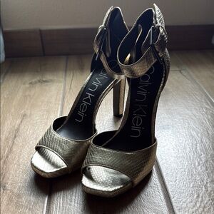 Calvin Klein Gold High Heeled Sandals